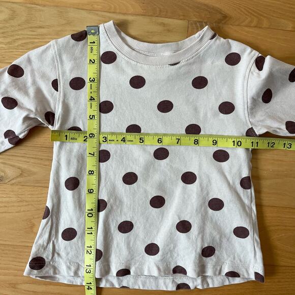 Zara Long Sleeve Brown Polka Dot Shirt Size 12-18 Months - Picture 8 of 8